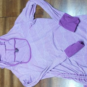 Prana purple hooded long sleeve t-shirt with cute side detail size Small